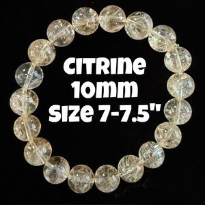 Authentic Citrine 10mm Beaded Stretchy Bracelet by Bombshell Beads‎
